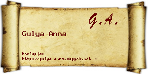 Gulya Anna névjegykártya